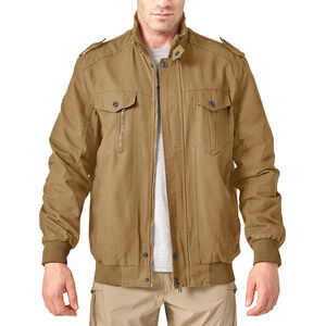 Magcomsen Bomber Jacket Tan Tactical Cotton Pilot Full Zip‎ Sz XL Men's